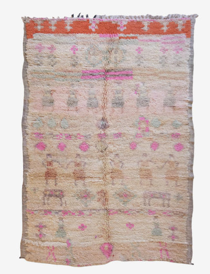 Moroccan Vintage Boujad Rug 7.9 x 5.2 ft / 240 x 160 cm - Surcoma