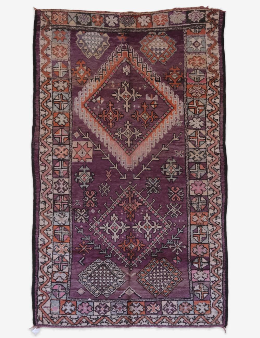 Moroccan Vintage Boujad Wool Rug 11.2 x 6.5 ft / 340 x 198 cm