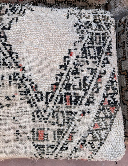 Moroccan White Tribal Floor Cushion - Surcoma
