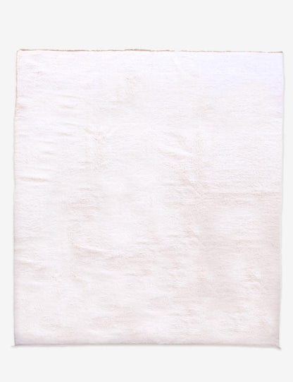 Moroccan White Solid Wool Rug 14.7 x 10.3 ft / 448 x 314 cm