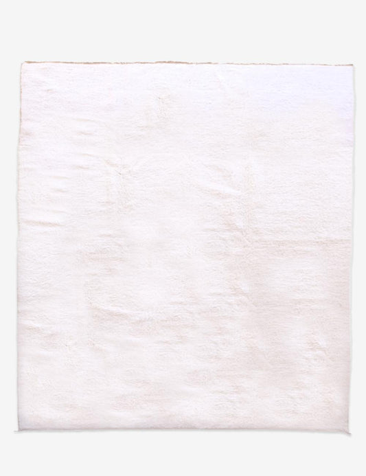 Moroccan White Solid Wool Rug 14.7 x 10.3 ft / 448 x 314 cm