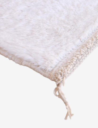 Moroccan White Solid Wool Rug 14.7 x 10.3 ft / 448 x 314 cm