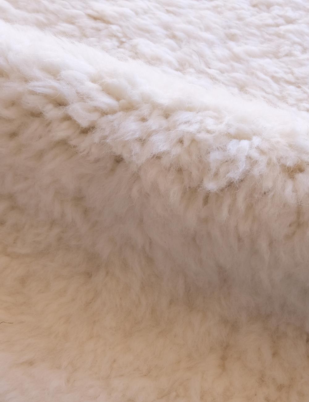 Moroccan White Solid Wool Rug 14.7 x 10.3 ft / 448 x 314 cm