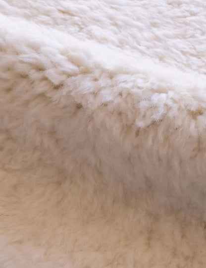 Moroccan White Solid Wool Rug 14.7 x 10.3 ft / 448 x 314 cm