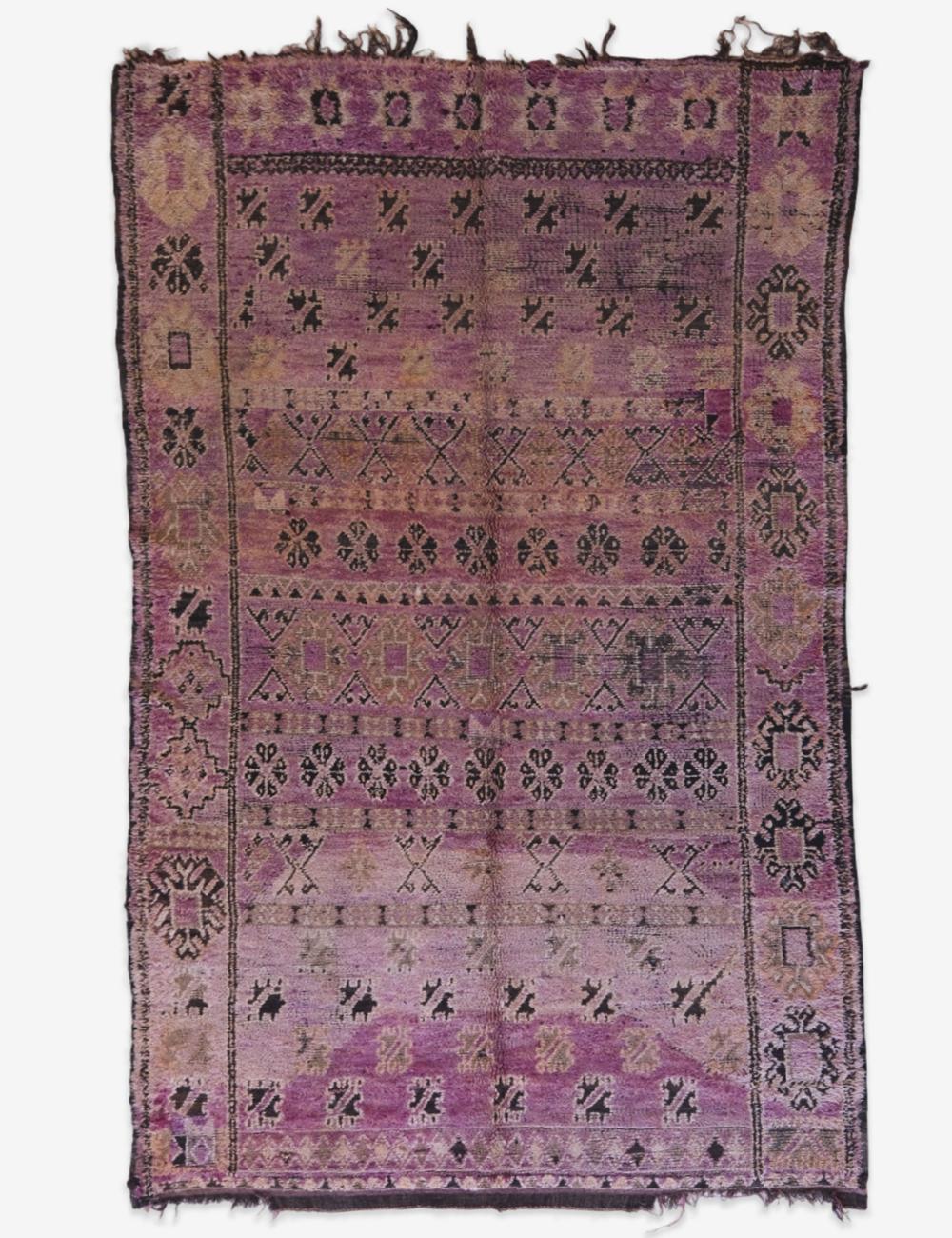 Dusky Lavender Vintage Moroccan Rug 10 x 6.3 ft / 306 x 193 cm