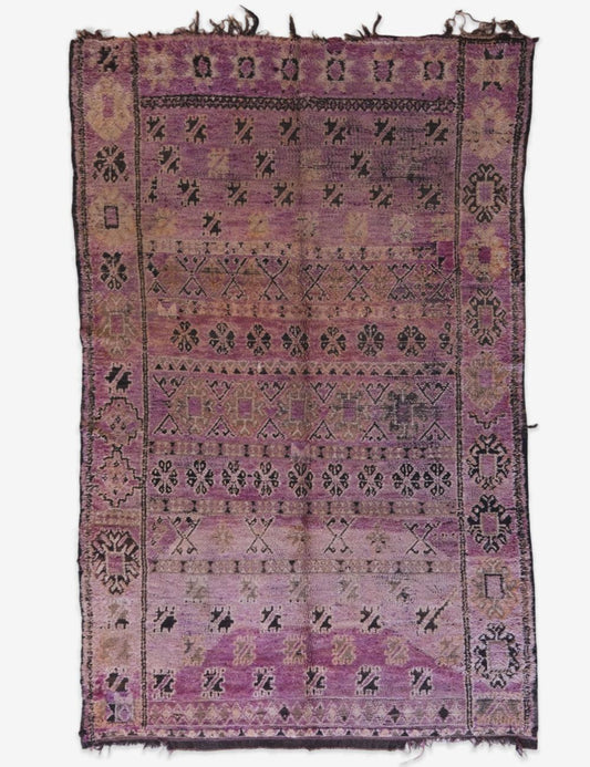 Dusky Lavender Vintage Moroccan Rug 10 x 6.3 ft / 306 x 193 cm
