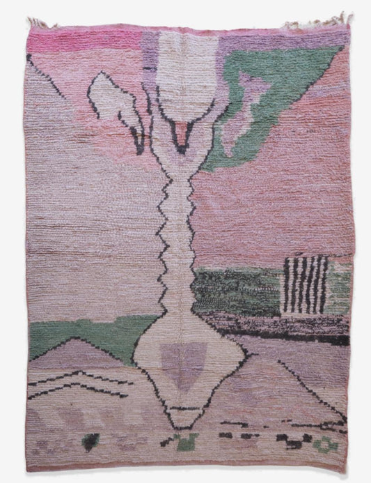 Pink Moroccan Wool Rug 9.2 x 6.1 ft / 281 x 187 cm