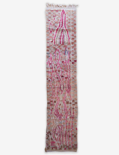 Modern Moroccan Runner Rug 12.8 x 2.7 ft / 391 x 83 cm