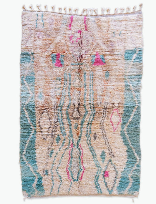Teal and Neutral Rug 8.6 x 5.3 ft / 263 x 162 cm