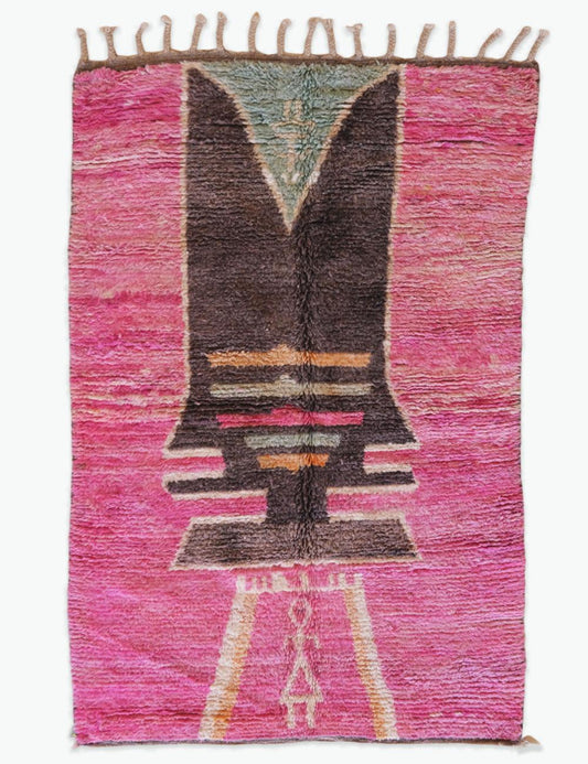 Fuchsia Wool Rug 8.2 x 5.1 ft / 249 x 158 cm