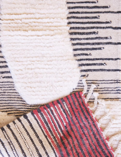 Contemporary Moroccan Runner Rug 11.7 x 2 ft / 356 x 63 cm