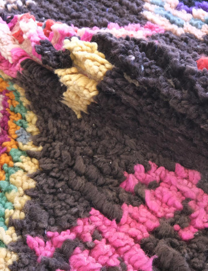 Custom Black Colorful Moroccan Runner Rug - Esmeralda 08