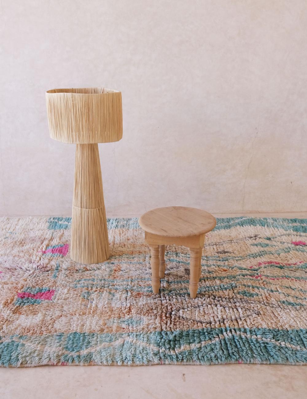 Teal and Neutral Rug 8.6 x 5.3 ft / 263 x 162 cm