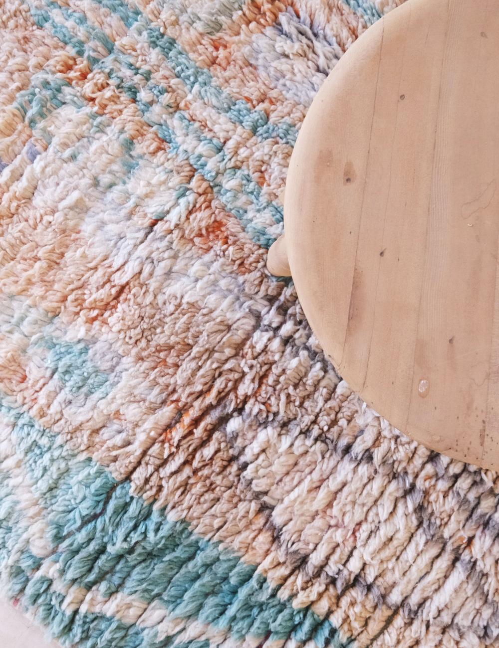 Teal and Neutral Rug 8.6 x 5.3 ft / 263 x 162 cm