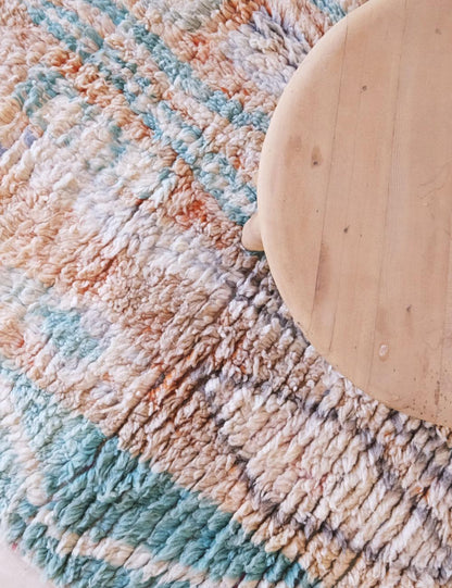 Teal and Neutral Rug 8.6 x 5.3 ft / 263 x 162 cm