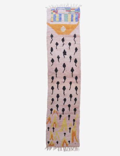 Moroccan Runner Wool Rug 13.4 x 3 ft / 407 x 92 cm