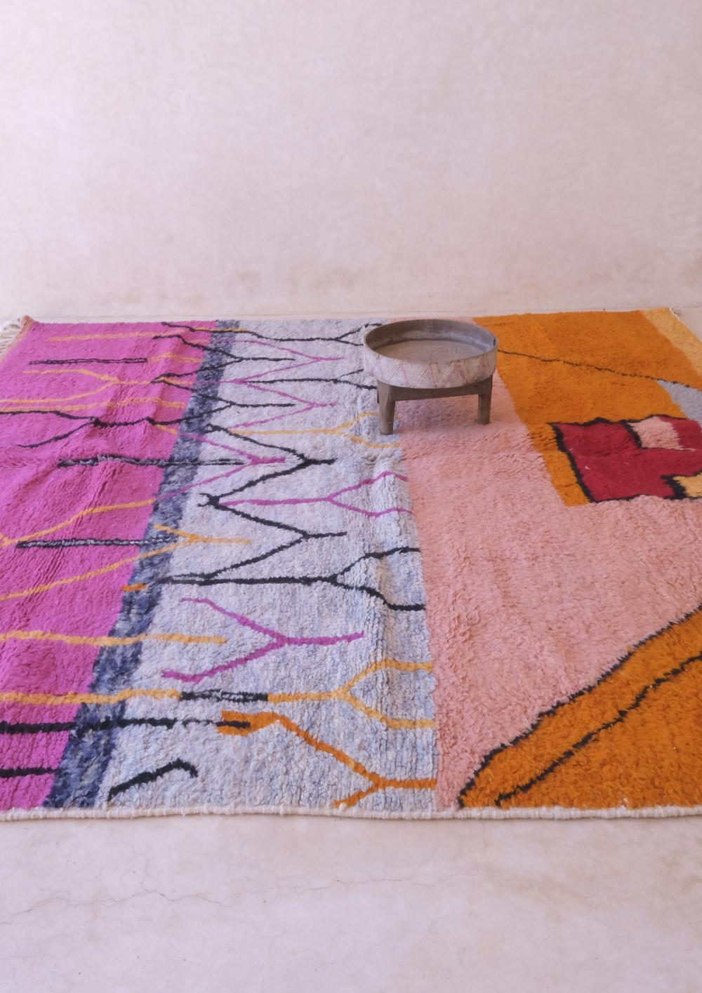Multicolored Square Moroccan Wool Rug 8.9 x 9 ft / 270 x 276 cm