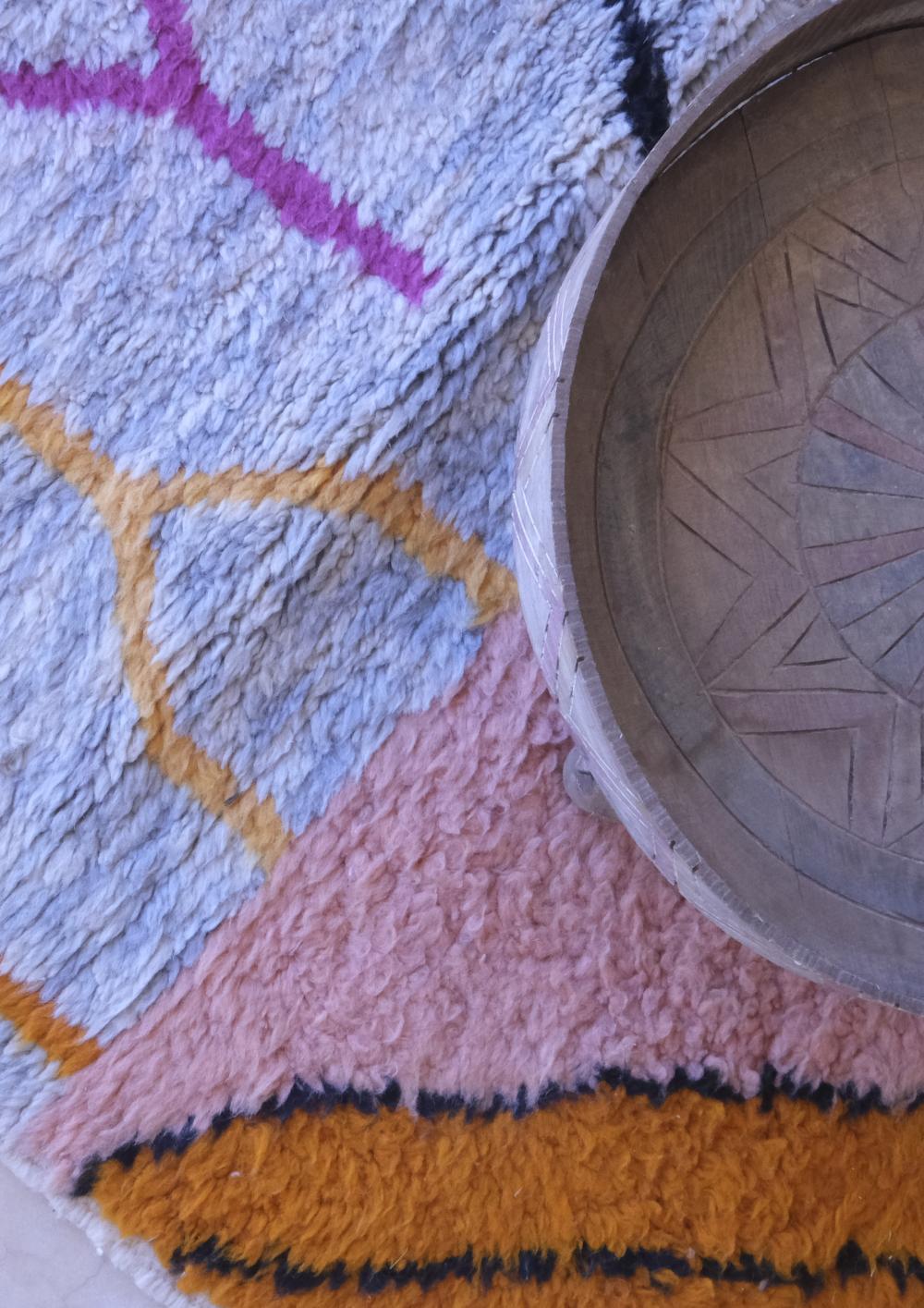 Multicolored Square Moroccan Wool Rug 8.9 x 9 ft / 270 x 276 cm
