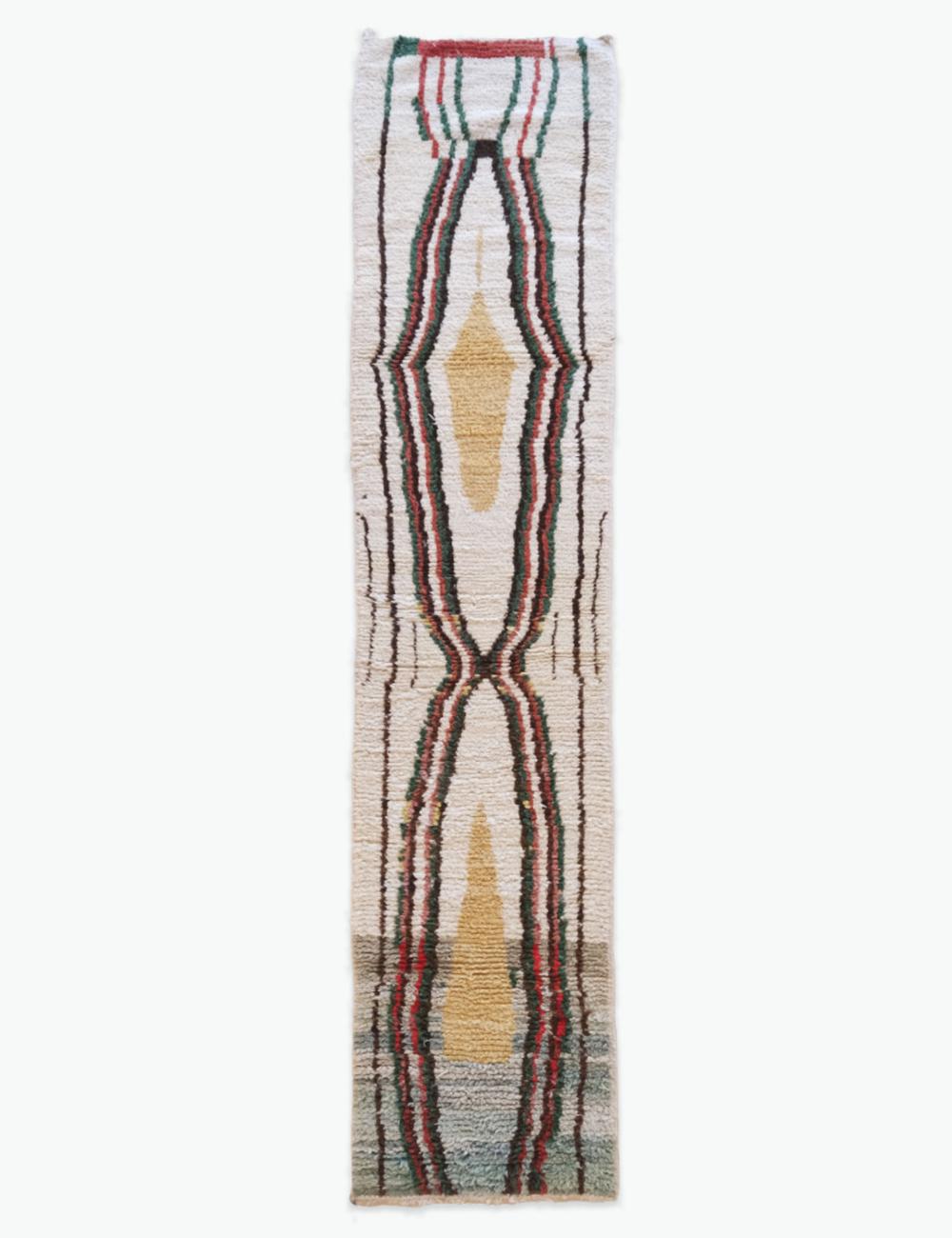 Handwoven Wool Runner 12.9 x 2.8 ft / 392 x 86 cm