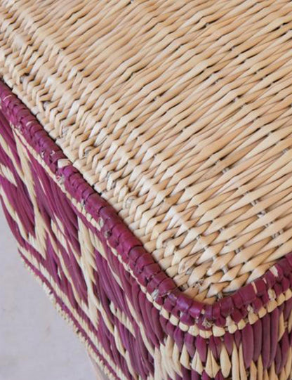 Moroccan Wicker Straw Pouf