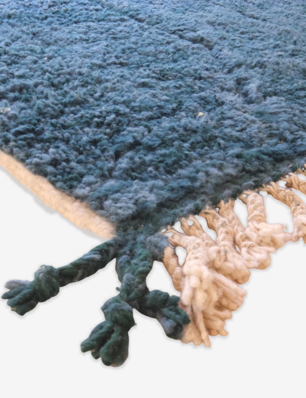 Navy Blue Contemporary Moroccan Rug 8.4 x 4.9 ft / 256 x 152 cm