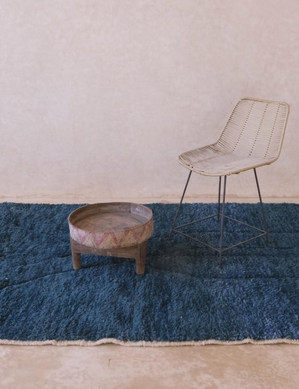 Navy Blue Contemporary Moroccan Rug 8.4 x 4.9 ft / 256 x 152 cm