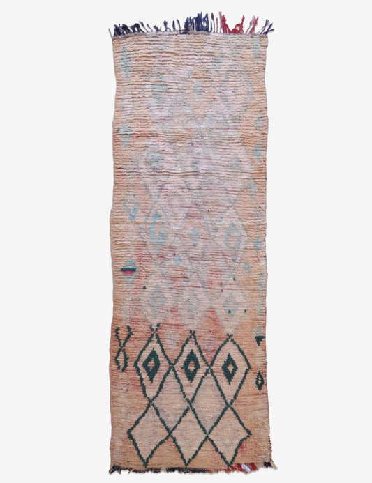 Neutral Moroccan Runner Rug 9.9 x 3.4 ft / 303 x 106 cm