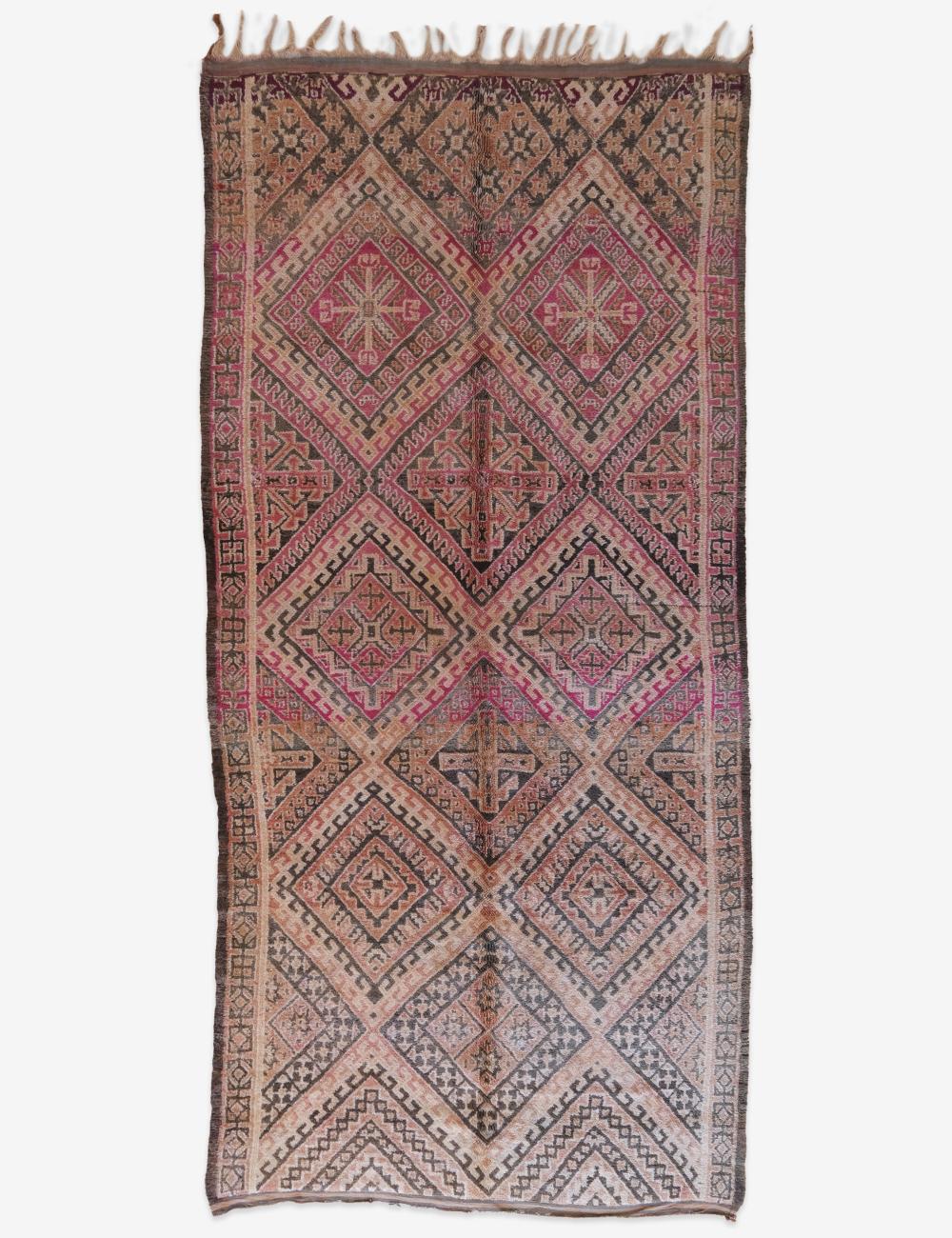 Neutral Moroccan Wool Rug 12.9 x 6 ft / 392 x 185 cm