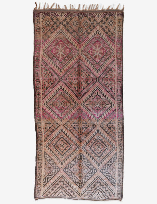 Neutral Moroccan Wool Rug 12.9 x 6 ft / 392 x 185 cm