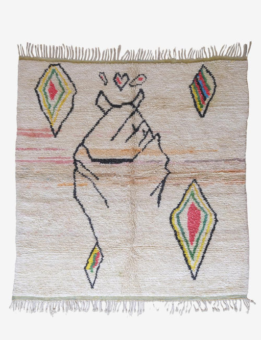 Abstract Moroccan Wool Rug 10.1 x 8.7 ft / 307 x 267 cm