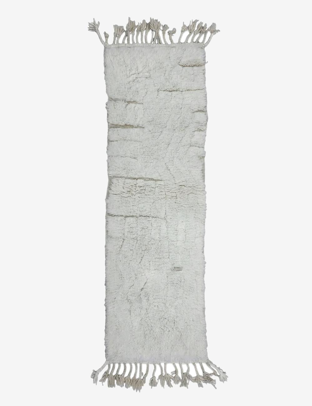Off-White Moroccan Runner Rug 7 x 2 ft / 214 x 63 cm