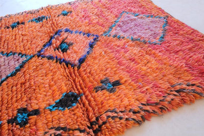 Moroccan Berber Orange Boujad Rug 6 x 2.6 ft / 184 x 82 cm - Surcoma