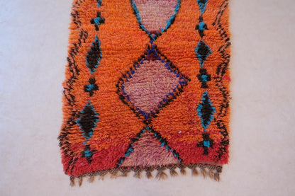 Moroccan Berber Orange Boujad Rug 6 x 2.6 ft / 184 x 82 cm - Surcoma