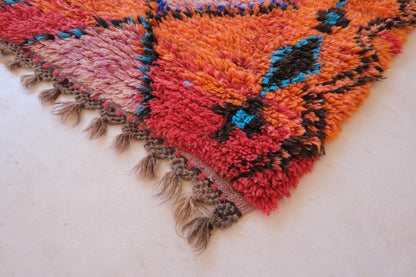 Moroccan Berber Orange Boujad Rug 6 x 2.6 ft / 184 x 82 cm - Surcoma