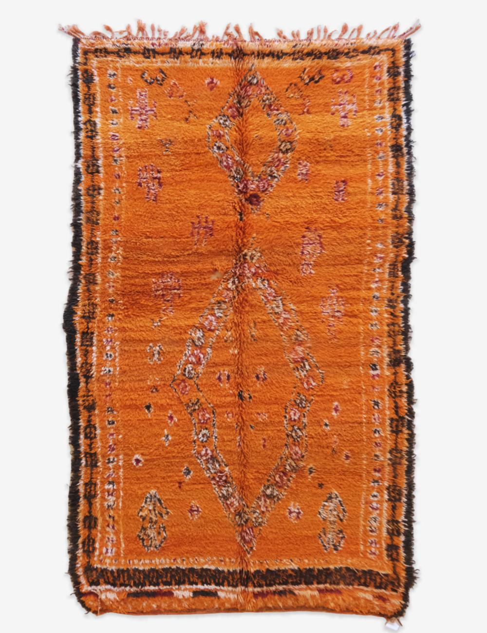 Orange Moroccan Wool Rug 11.6 x 6.5 ft / 355 x 198 cm