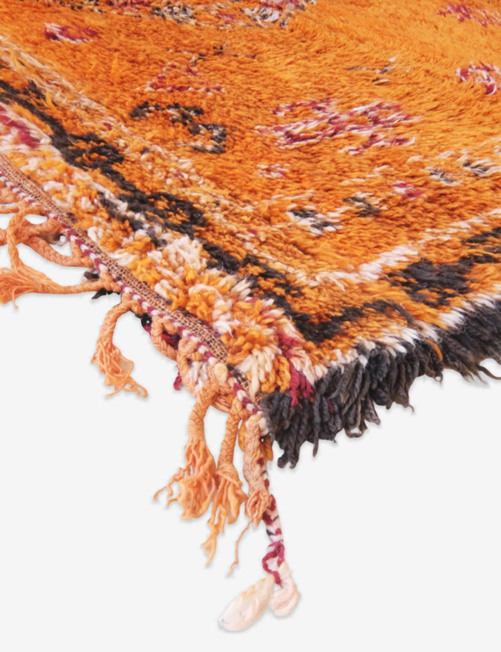 Orange Moroccan Wool Rug 11.6 x 6.5 ft / 355 x 198 cm