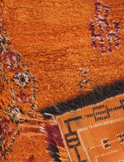 Orange Moroccan Wool Rug 11.6 x 6.5 ft / 355 x 198 cm