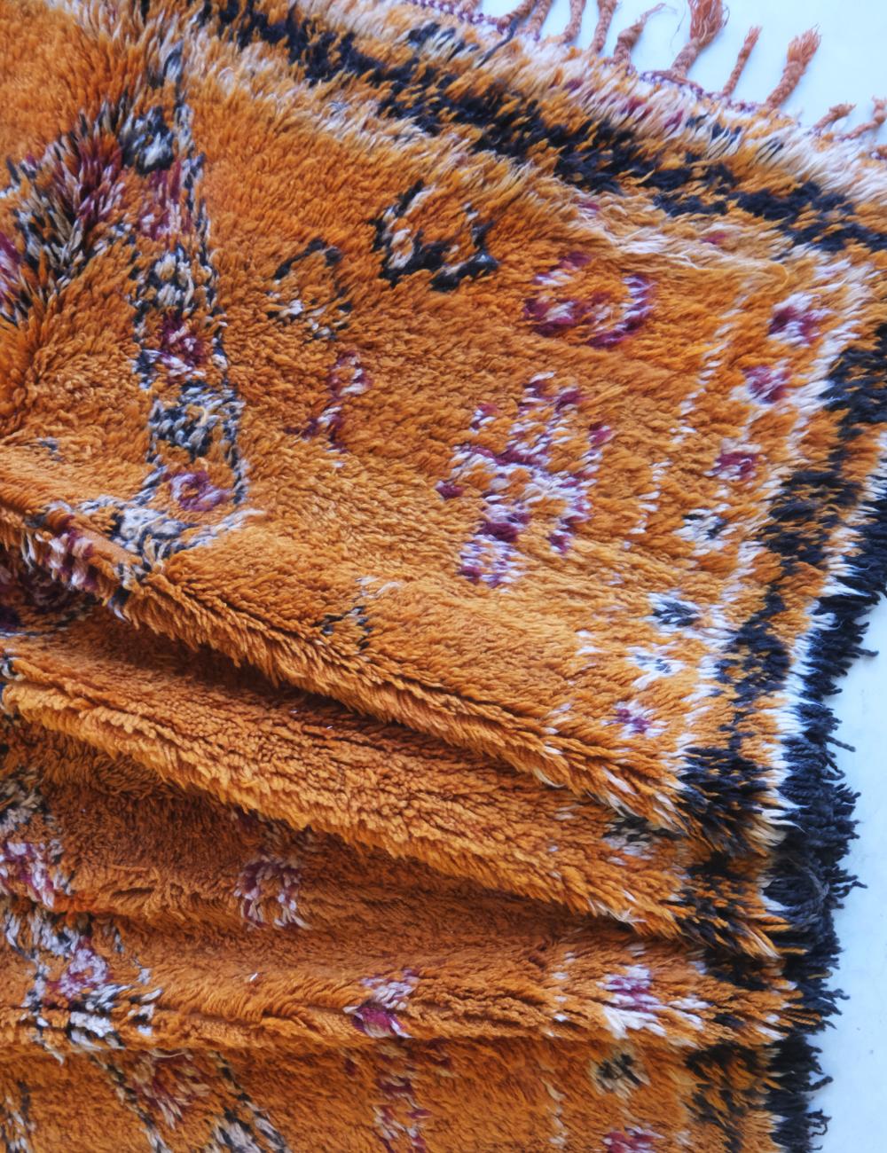 Orange Moroccan Wool Rug 11.6 x 6.5 ft / 355 x 198 cm