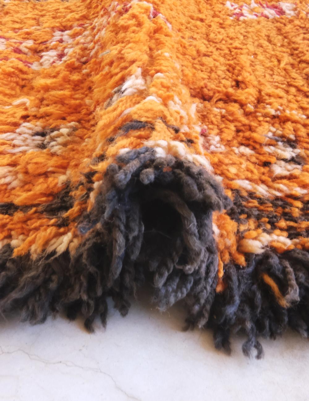 Orange Moroccan Wool Rug 11.6 x 6.5 ft / 355 x 198 cm