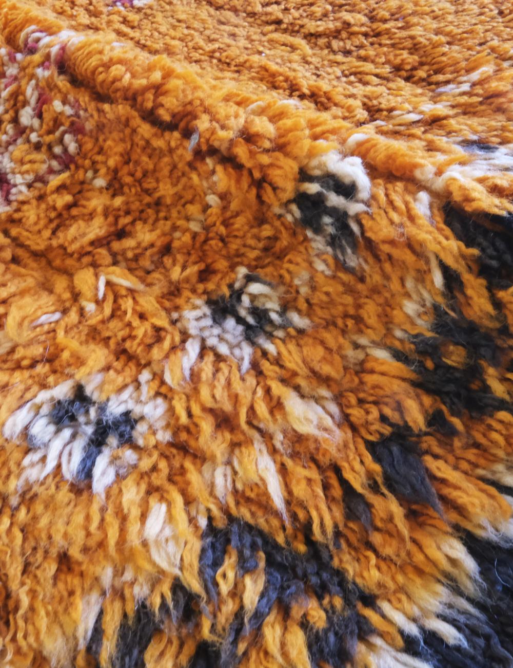 Orange Moroccan Wool Rug 11.6 x 6.5 ft / 355 x 198 cm