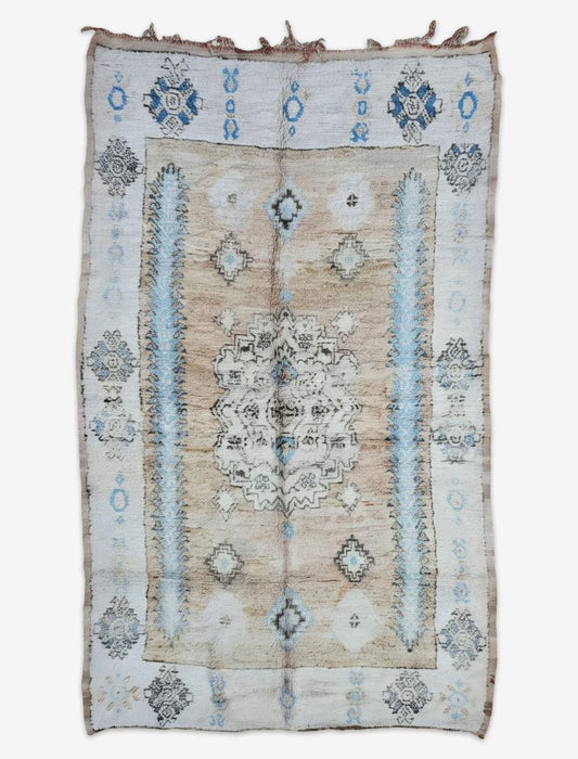 Vintage Boujad Wool Rug Ornate Medallion 11.4 x 6.4 ft / 347 x 195 cm