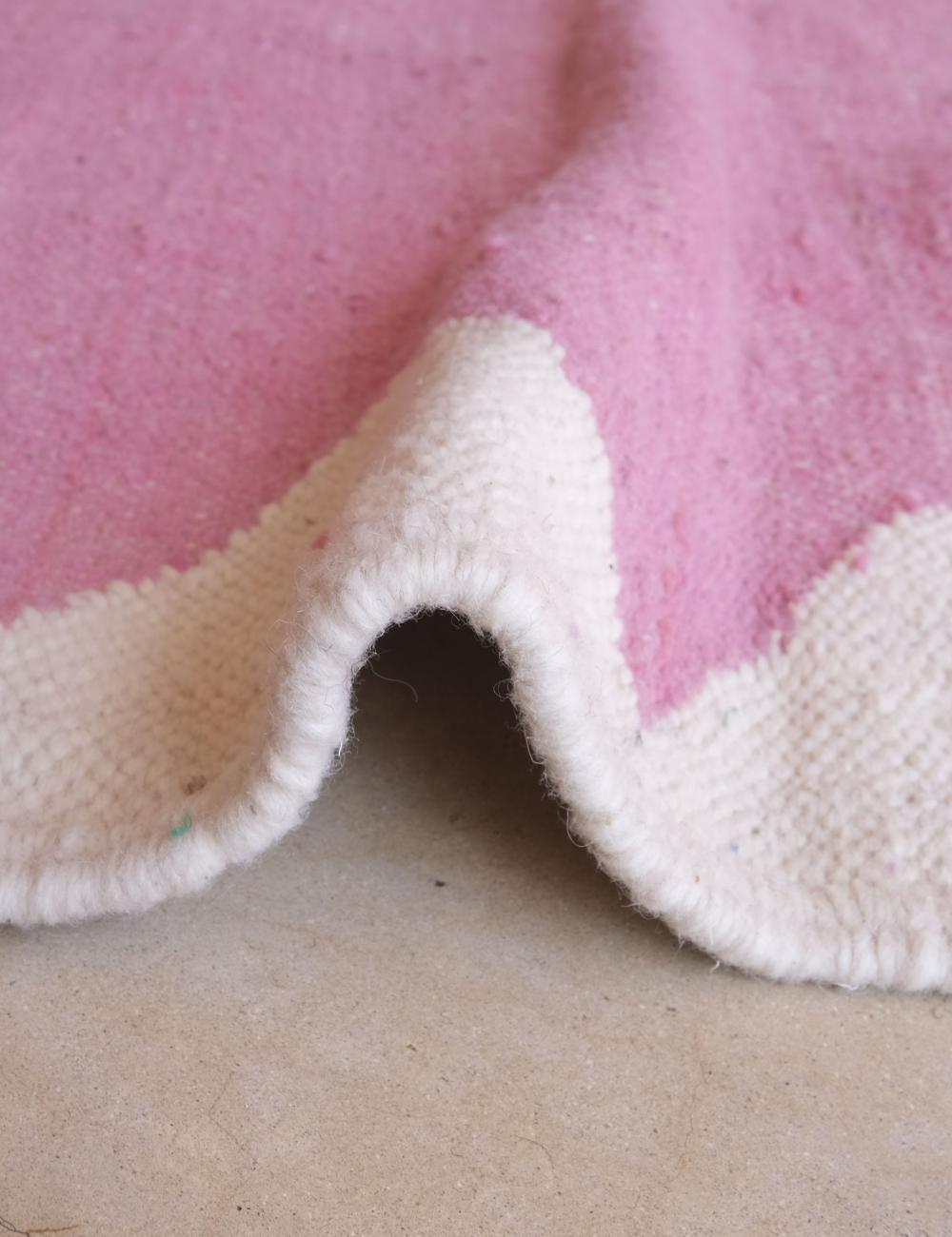 Pink Flatwoven Moroccan Rug 6.2 x 3.4 ft / 188 x 105 cm