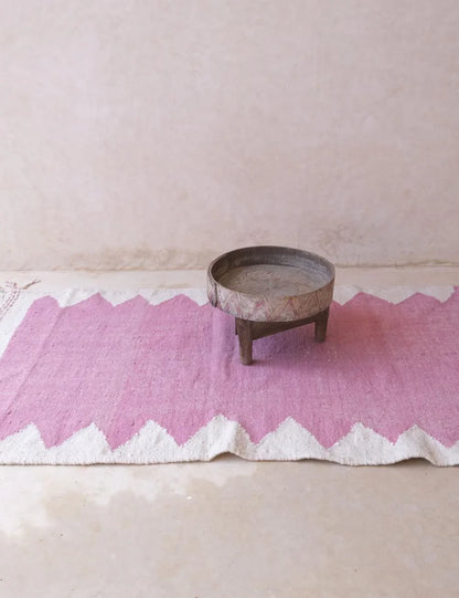 Pink Flatwoven Moroccan Rug 6.2 x 3.4 ft / 188 x 105 cm - Surcoma