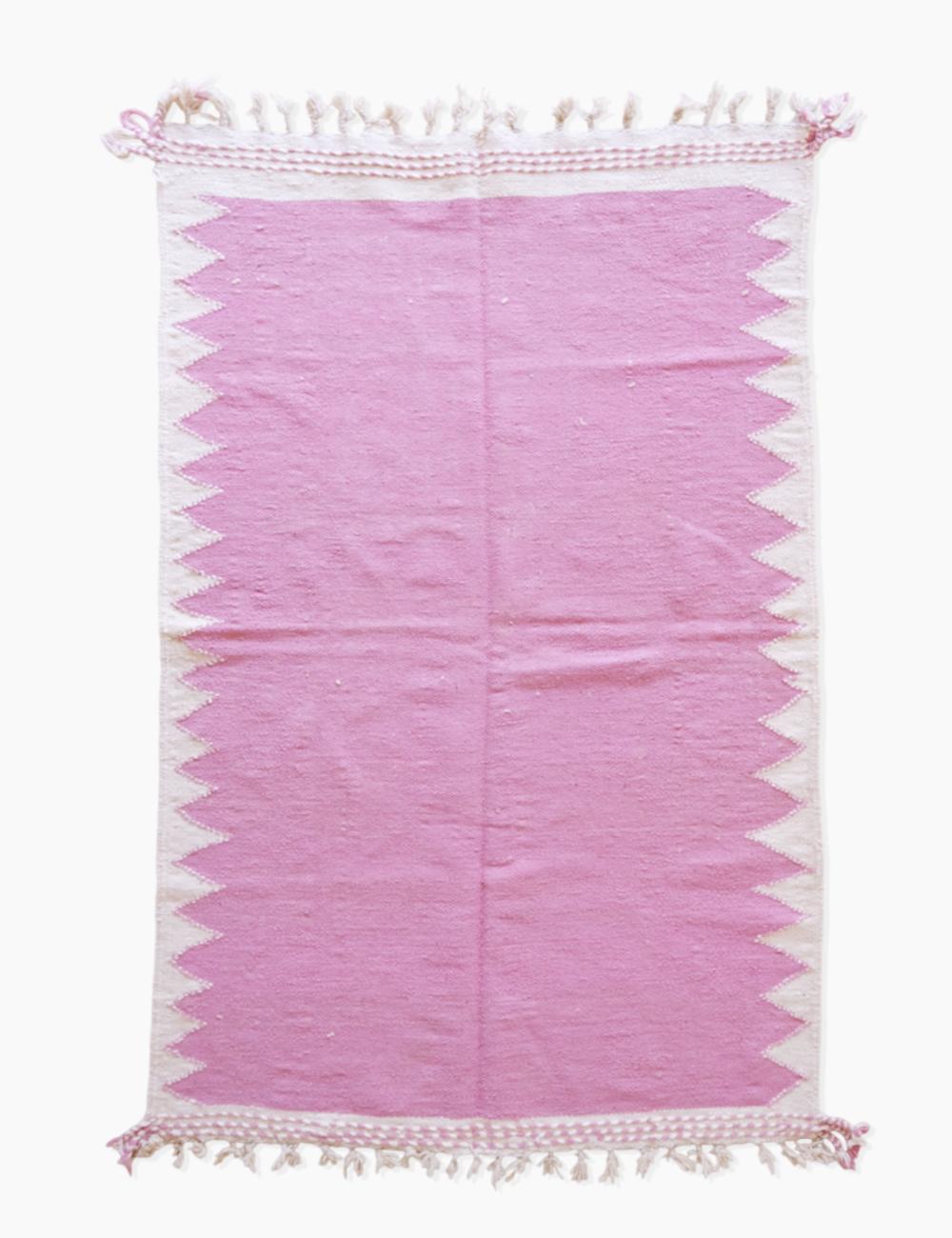 Custom Pink Flatwoven Moroccan Rug