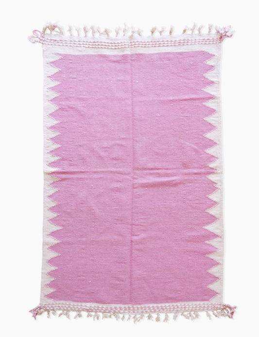 Custom Pink Flatwoven Moroccan Rug
