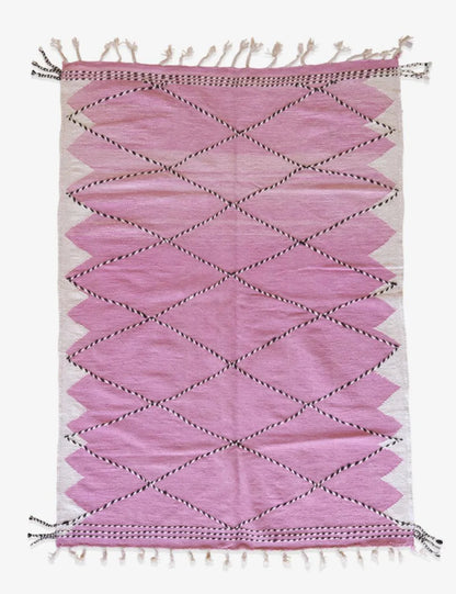 Pink Kilim Moroccan Rug 8 x 5.6 ft / 245 x 171 cm - Surcoma