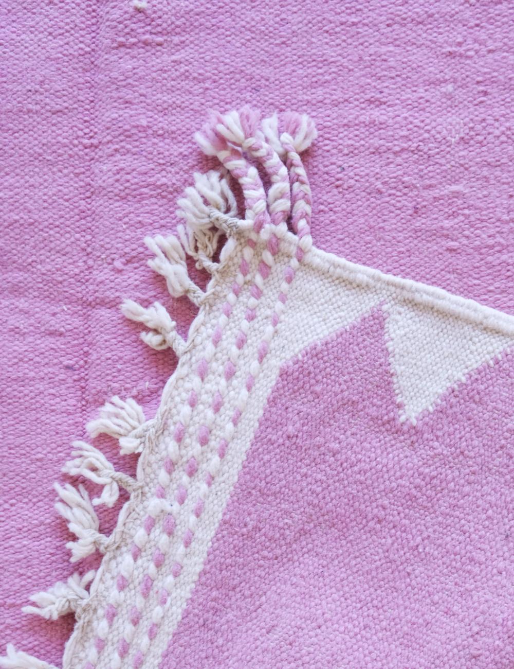Custom Pink Flatwoven Moroccan Rug