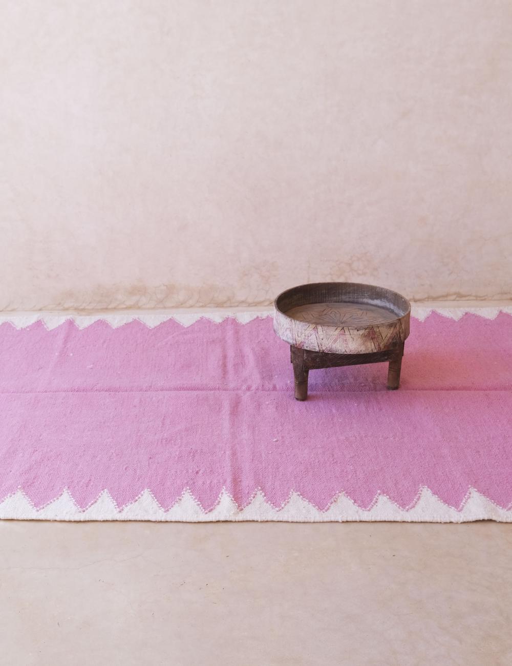 Custom Pink Flatwoven Moroccan Rug