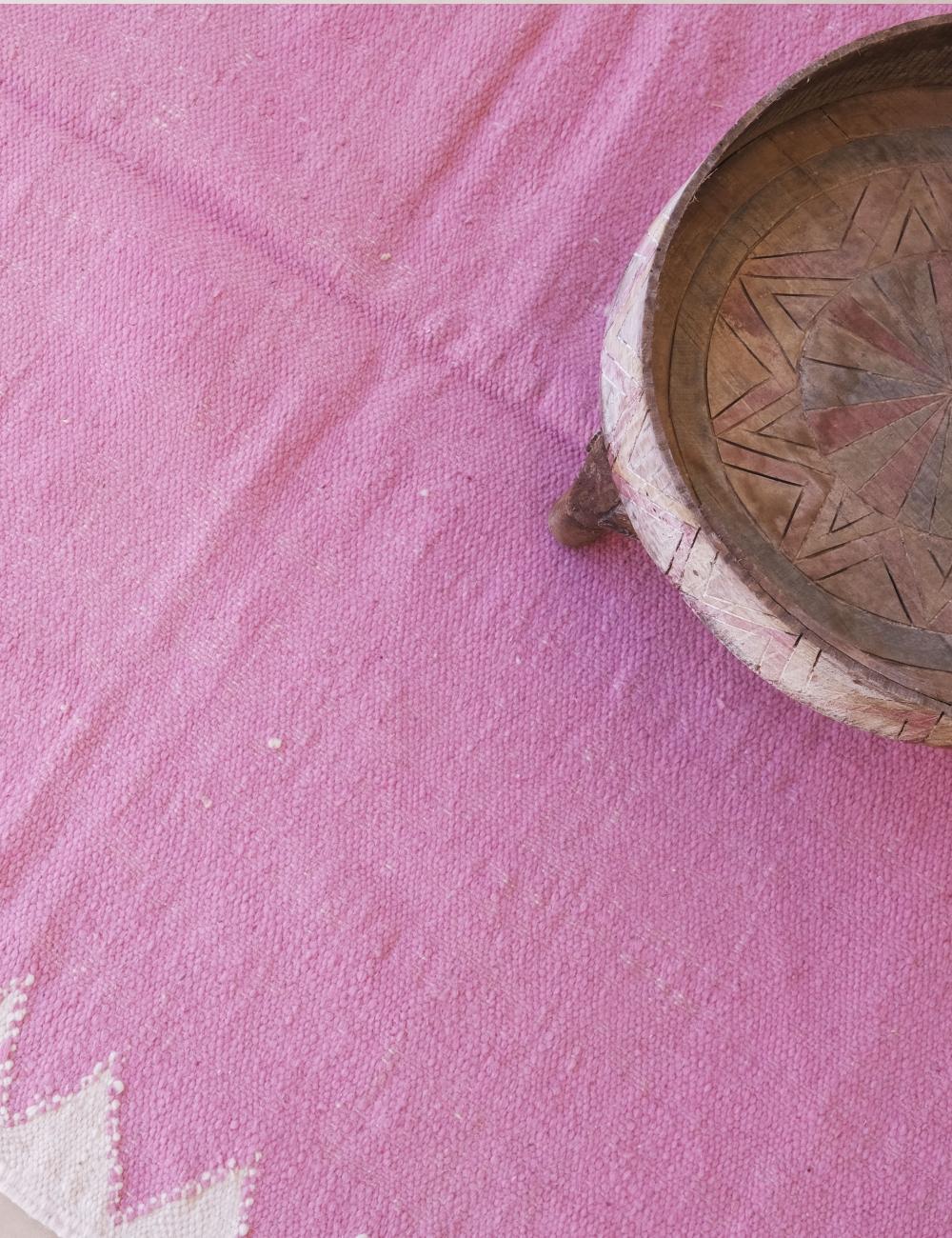 Custom Pink Flatwoven Moroccan Rug