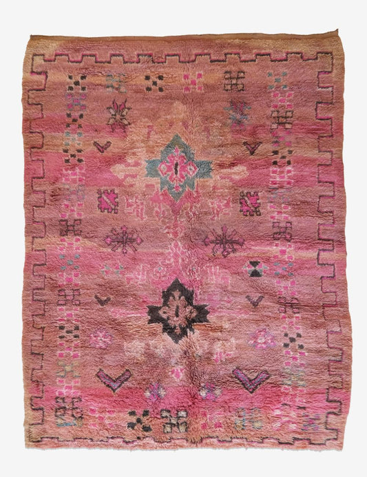 Pink Moroccan Boujad Rug 9.7 x 6.9 ft / 296 x 213 cm